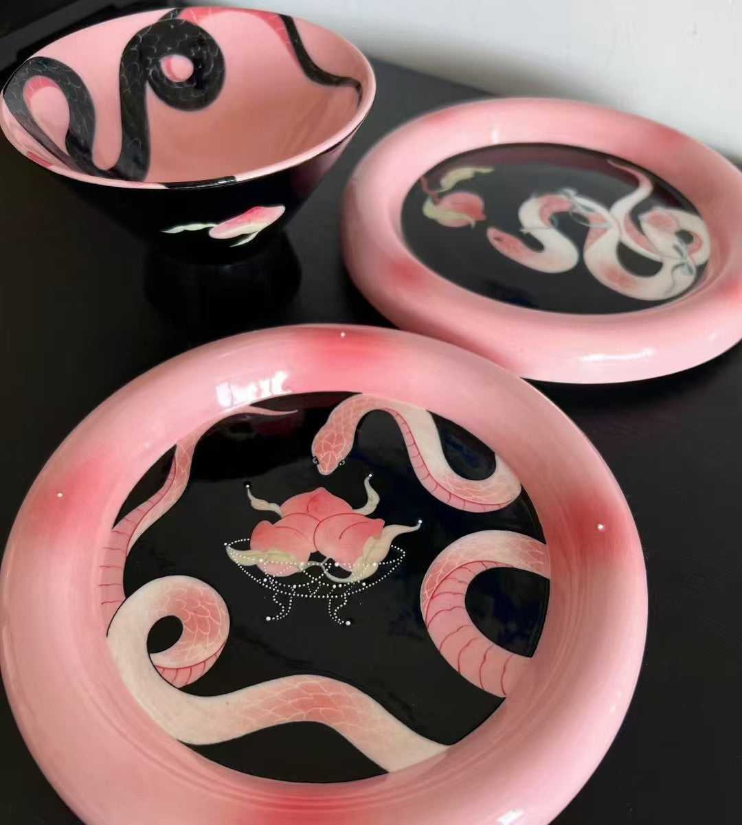 Serpent & Peach — Tray and Coaster Group