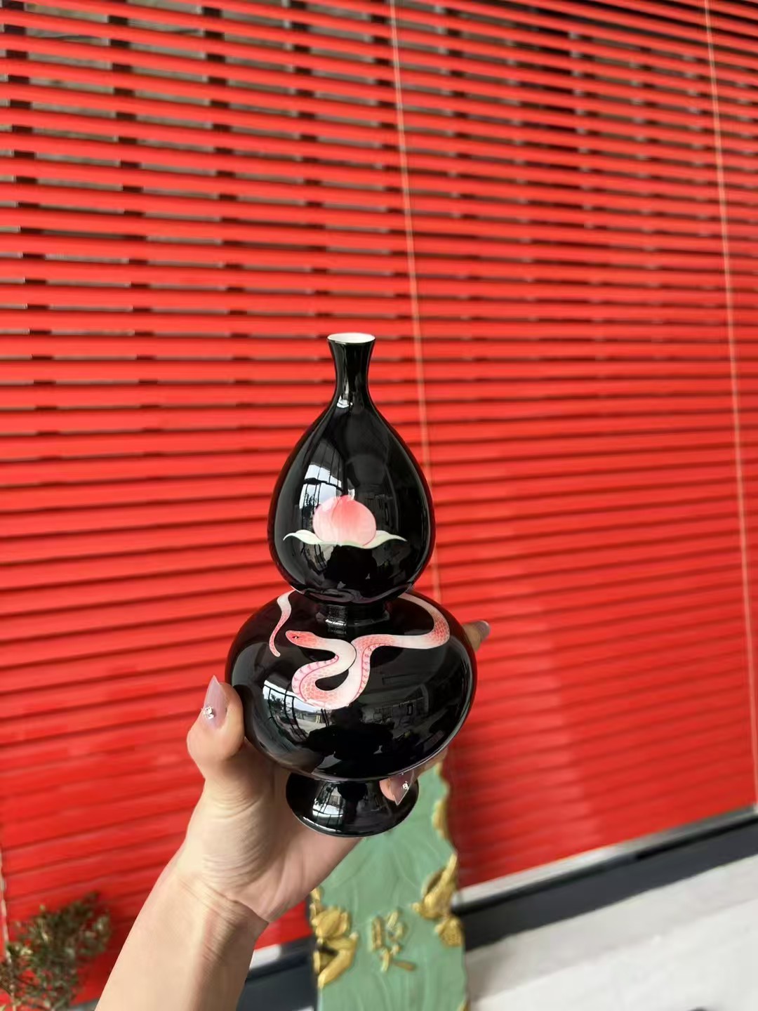 Serpent & Peach Vase Group